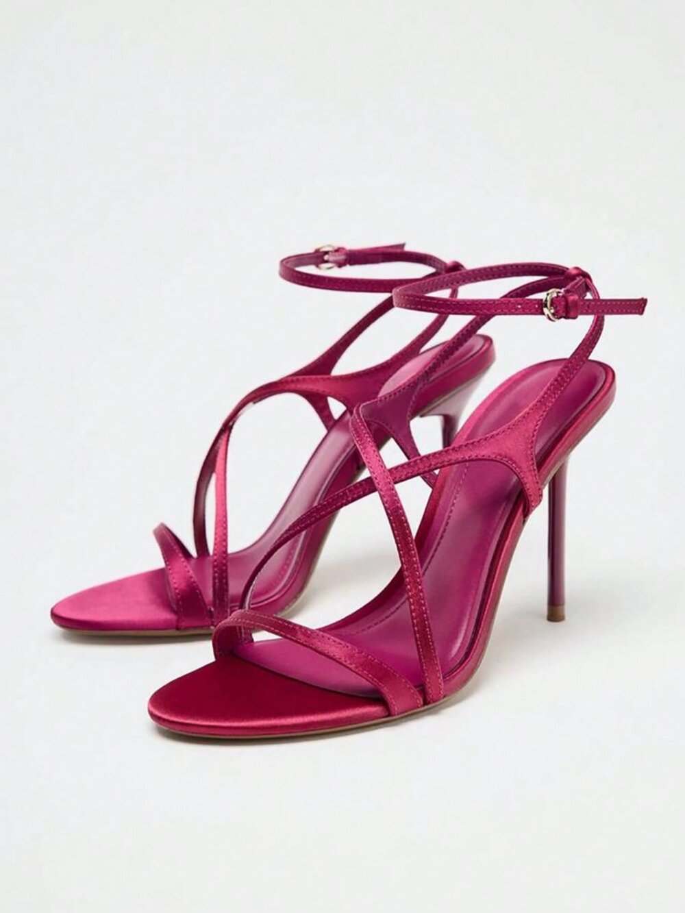 Hot Pink Casual Women's Plain Slingback Heels
